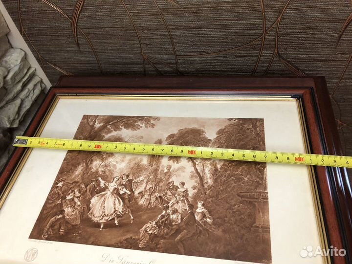 Старинная гравюра. 19 век в раме