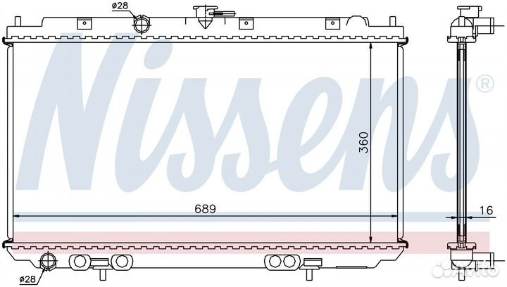 Радиатор охлаждения двс nissan almera (2000) 1.5