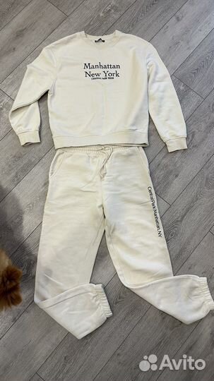 Костюм zara флисовый молочный