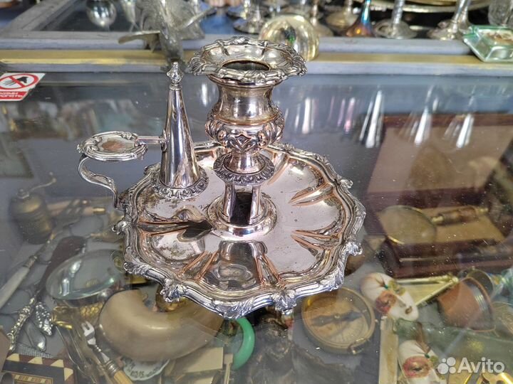 Ночник дворецкого подсвечник переносной Медь Сереб