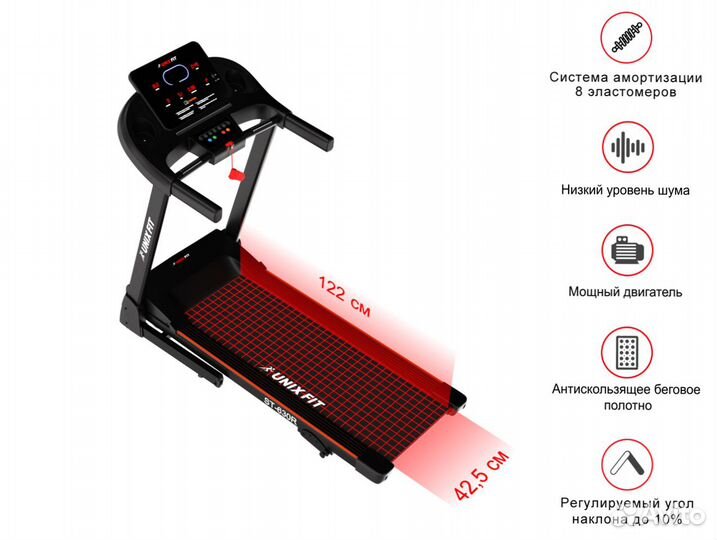 Беговая дорожка униксfit ст630 р черная