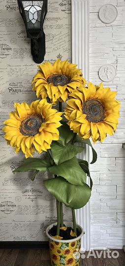 Подсолнухи из фоамирана и изолона, ночник