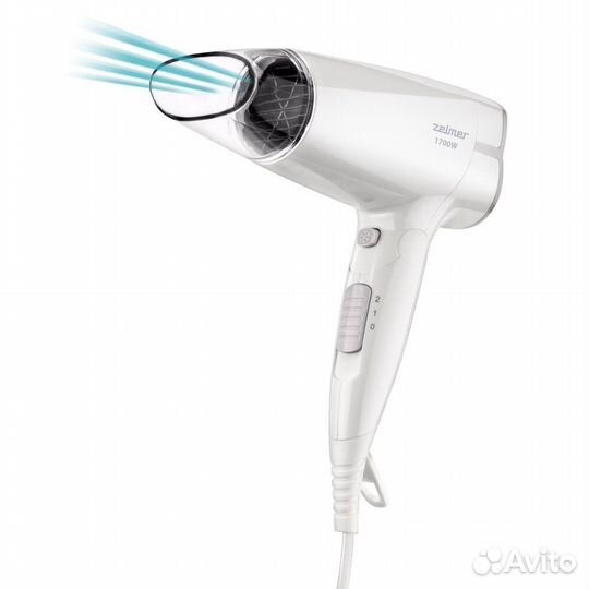 Фен для волос Zelmer Travel ZHD8320, белый