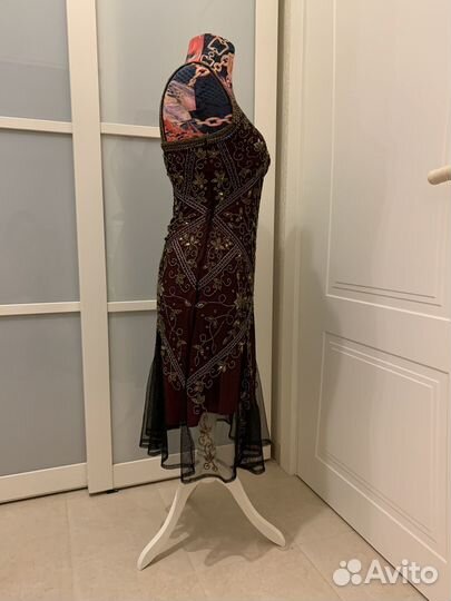 Платье для танго, размер 44, бордовое