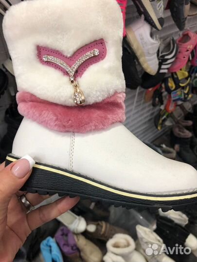 Зимняя обувь для девочки нат кожа и мех