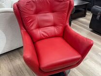 Кресло SX-1118 кожа/экокожа в красном цвете