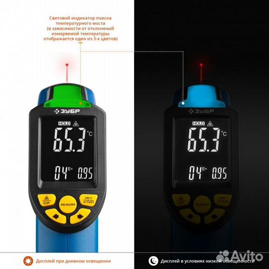 45721-650 Пирометр инфракрасный, -50С +650С, Тер