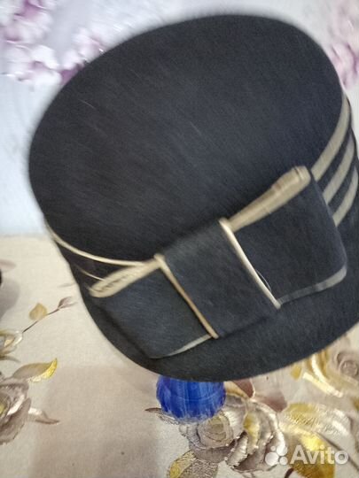 Шляпка женская фетровая черная