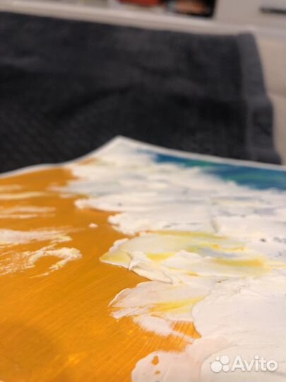 Картина акрилом и пастой. « волна»