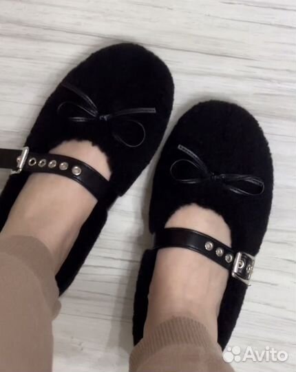 Балетки меховые новые