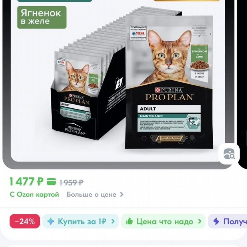 Корм для взрослых кошек ProPlan влажный