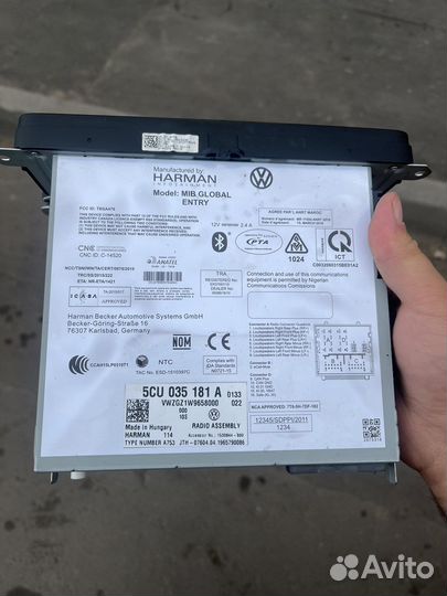 Штатный магнитофон VW polo 5000т