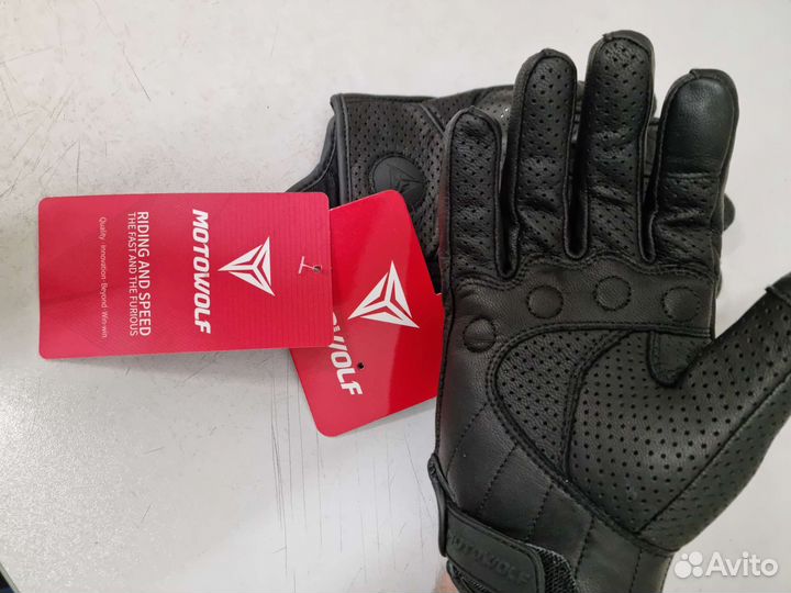 Мотоперчатки кожаные