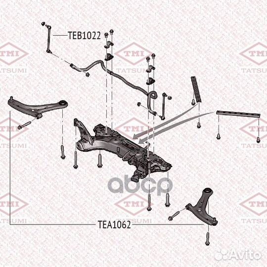 Стойка стабилизатора зад прав/лев TEB1022 T