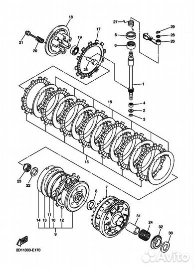 Сальник штока выжима сцепления Yamaha 93102-15212