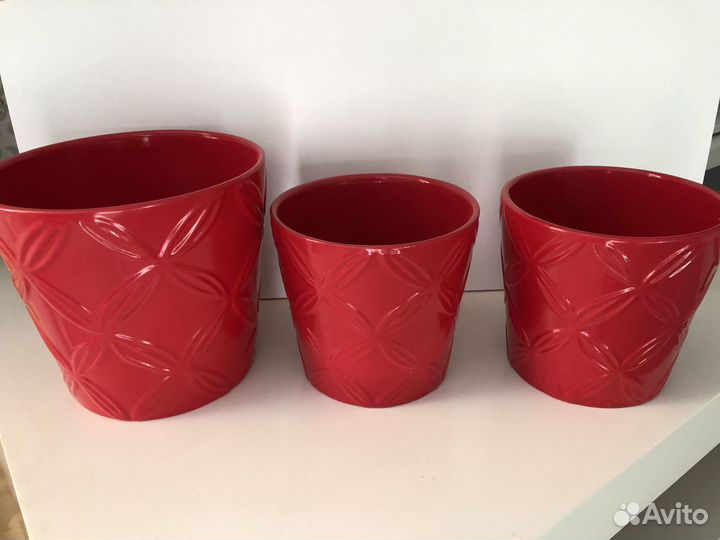 Набор из трёх кашпо икеа ; 2 вазы-бутылочки икеа