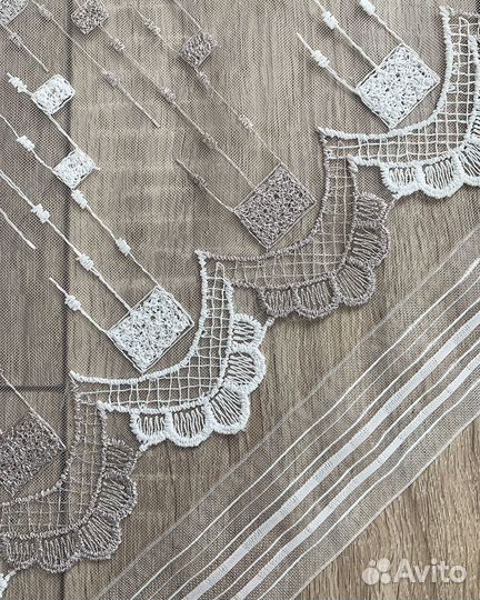 Тюль мона пудра готовый на окна пошив