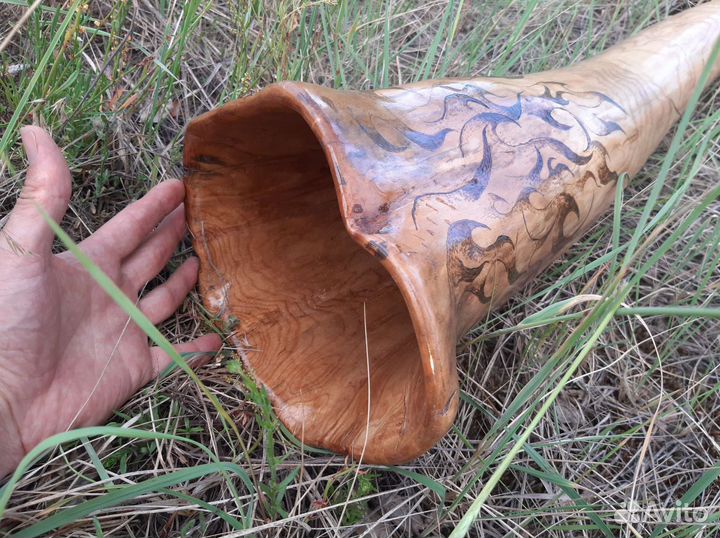Диджериду из ясеня с огнём