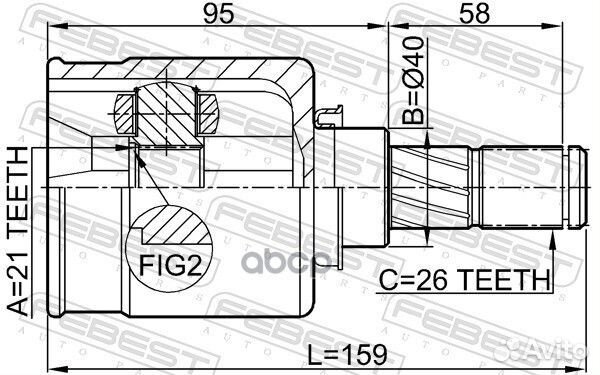 ШРУС внутренний 21x40x26 (nissan micra march K12