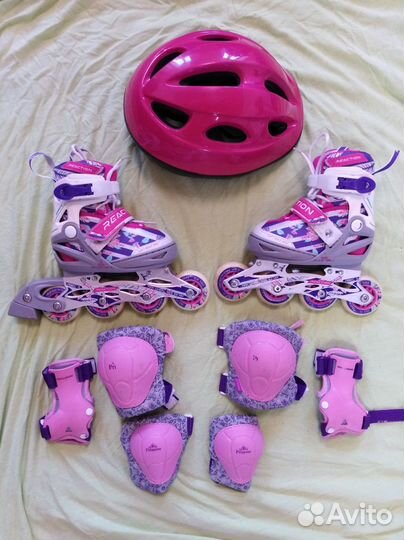 Роликовые коньки детские раздвижные с защитой