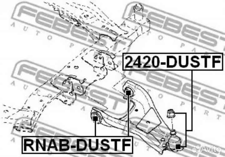 Febest 2420-dustf Опора шаровая нижнего рычага перед прав/лев