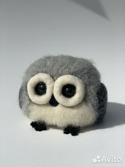 Игрушка войлочная валяная из шерсти сова