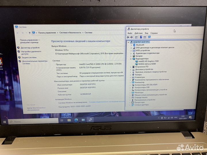 Быстрый ноутбук asus i5/2 видеокарты/8 gb