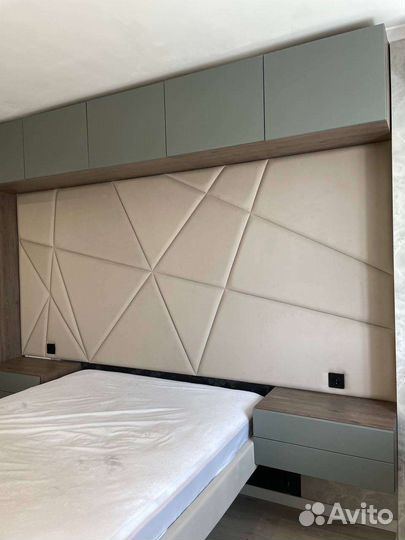 Мягкое изголовье с кроватью