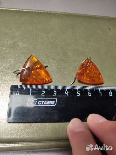 Серьги янтарь СССР