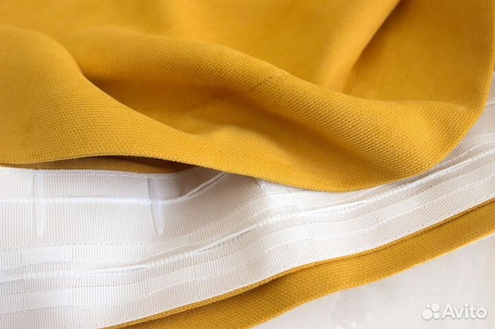 Готовые шторы (горчичный)