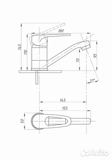 Смеситель для кухни fauzt fzs-800-114 Хром