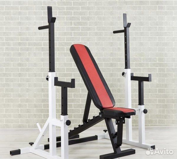 Стойка для штанги с подстраховкой + скамья