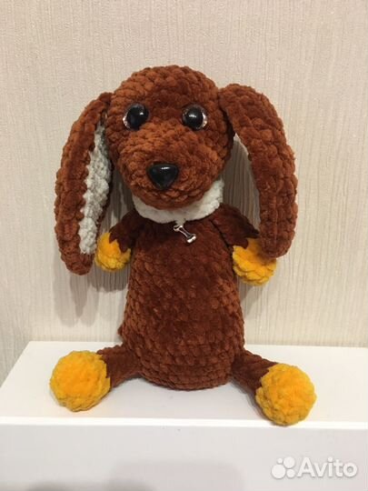 Собака вязаная ручной работы