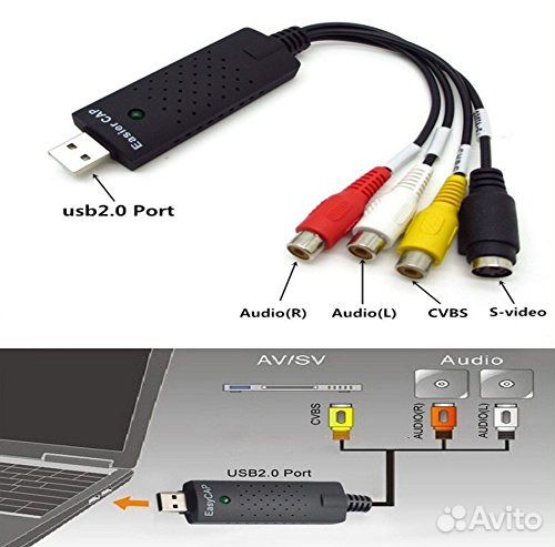 Преобразователь аудио-видео AAV) DAV (3RCA * USB)