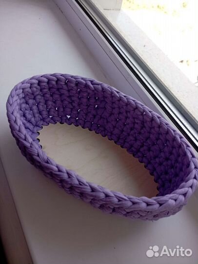 Вязаные корзинки ручной работы