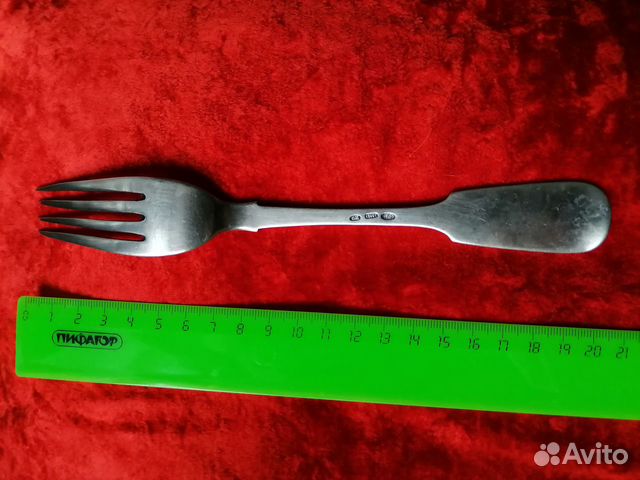 Большая серебряная вилка, 84 проба, царизм