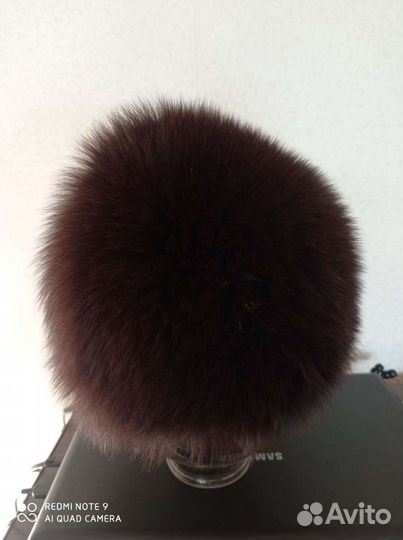 Шапка новая вязаная меховая