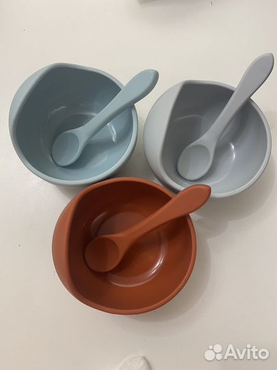 Силиконовая тарелка, поильник