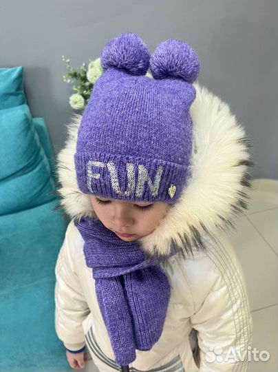 Комплект шапка и шарф для девочки