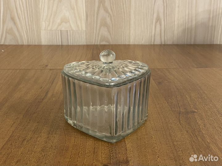 Сердце стеклянное вазочка