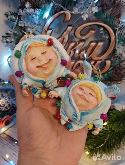 Набор елочных игрушек ручной работы