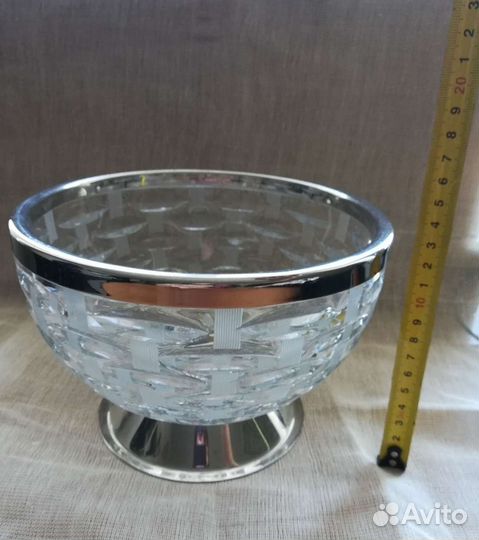 Хрусталь, ваза, ссср, металл