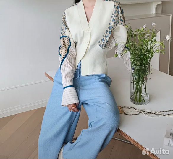 Стильная женская рубашка в стиле печворк