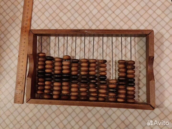 Счеты деревянные СССР 28 на 17 см