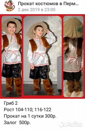 Костюмы грибы