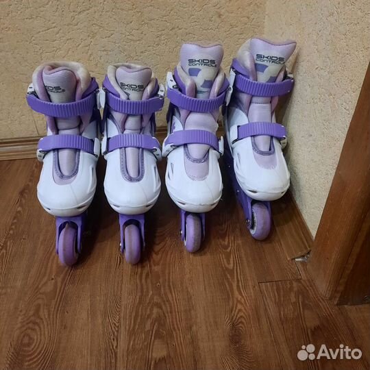 Роликовые коньки детские раздвижные, размер 30-33