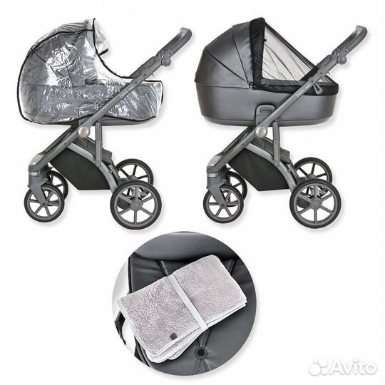 Roan Коляска 2в1 Bass Next Кожа Caramel/Black