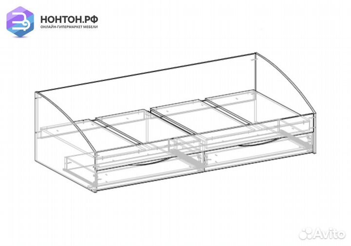Кровать Фея-3 ясень шимо темный / ясень шимо светл