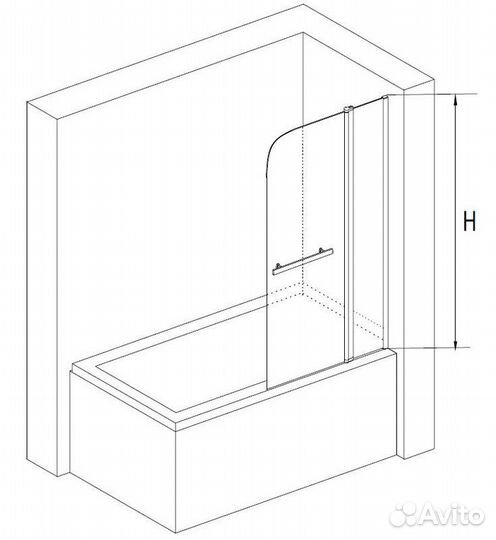 Шторка на ванную стеклянная