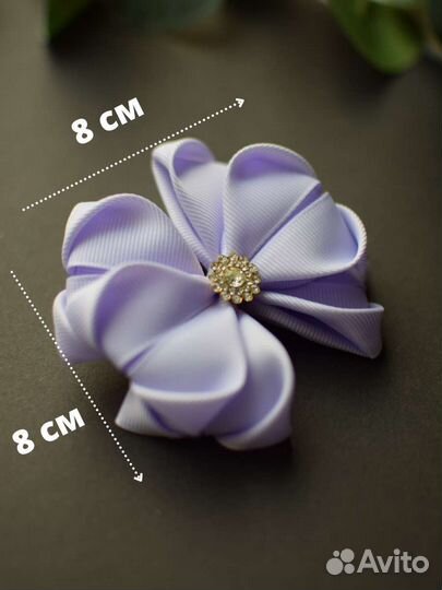 Сиреневый бант для волос